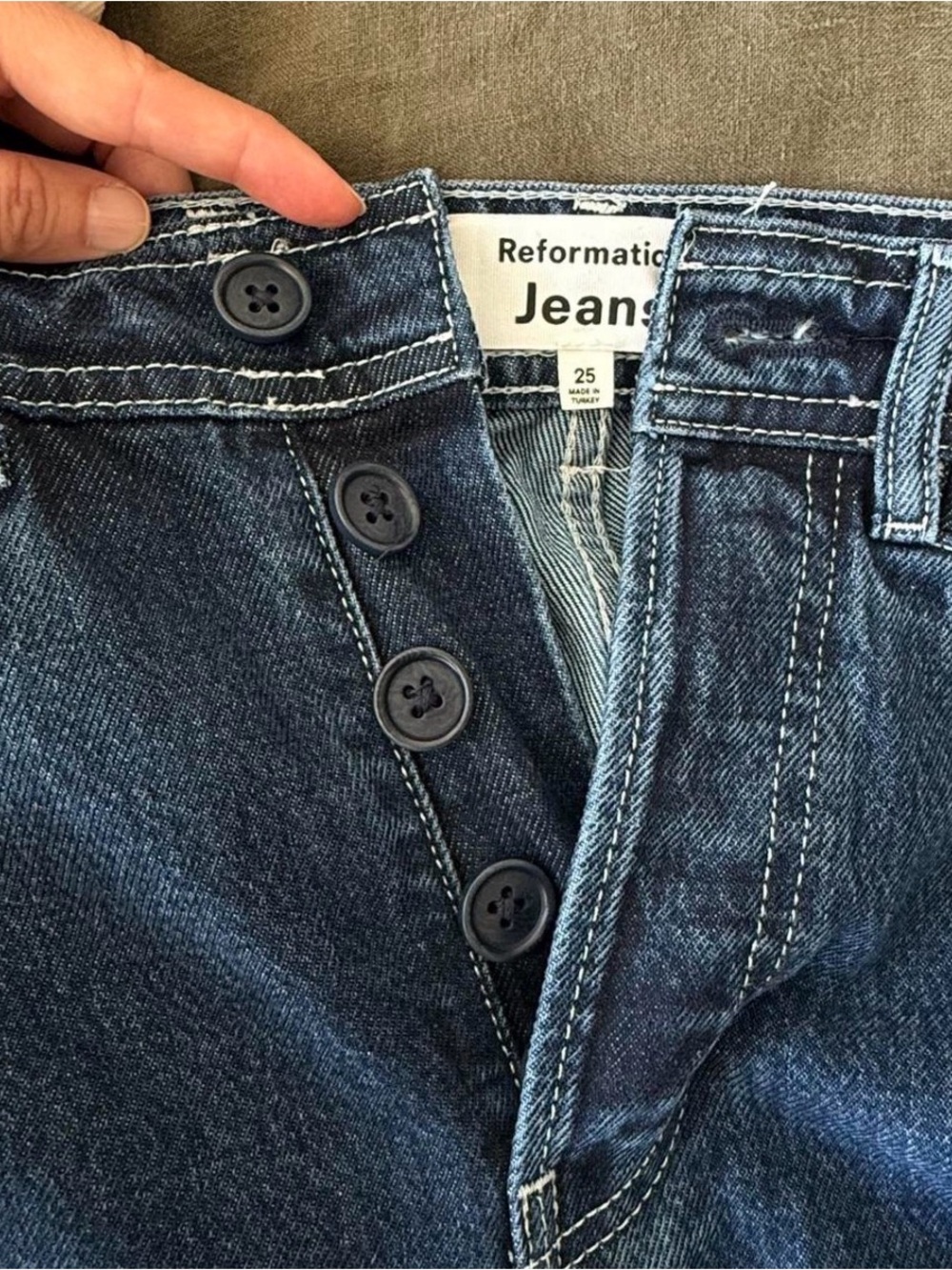 Reformation High-Rise Wide-Leg Jeans — Dark Blue Denim - Picture 6 of 6